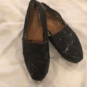 Toms - Black sparkly. Worn once!